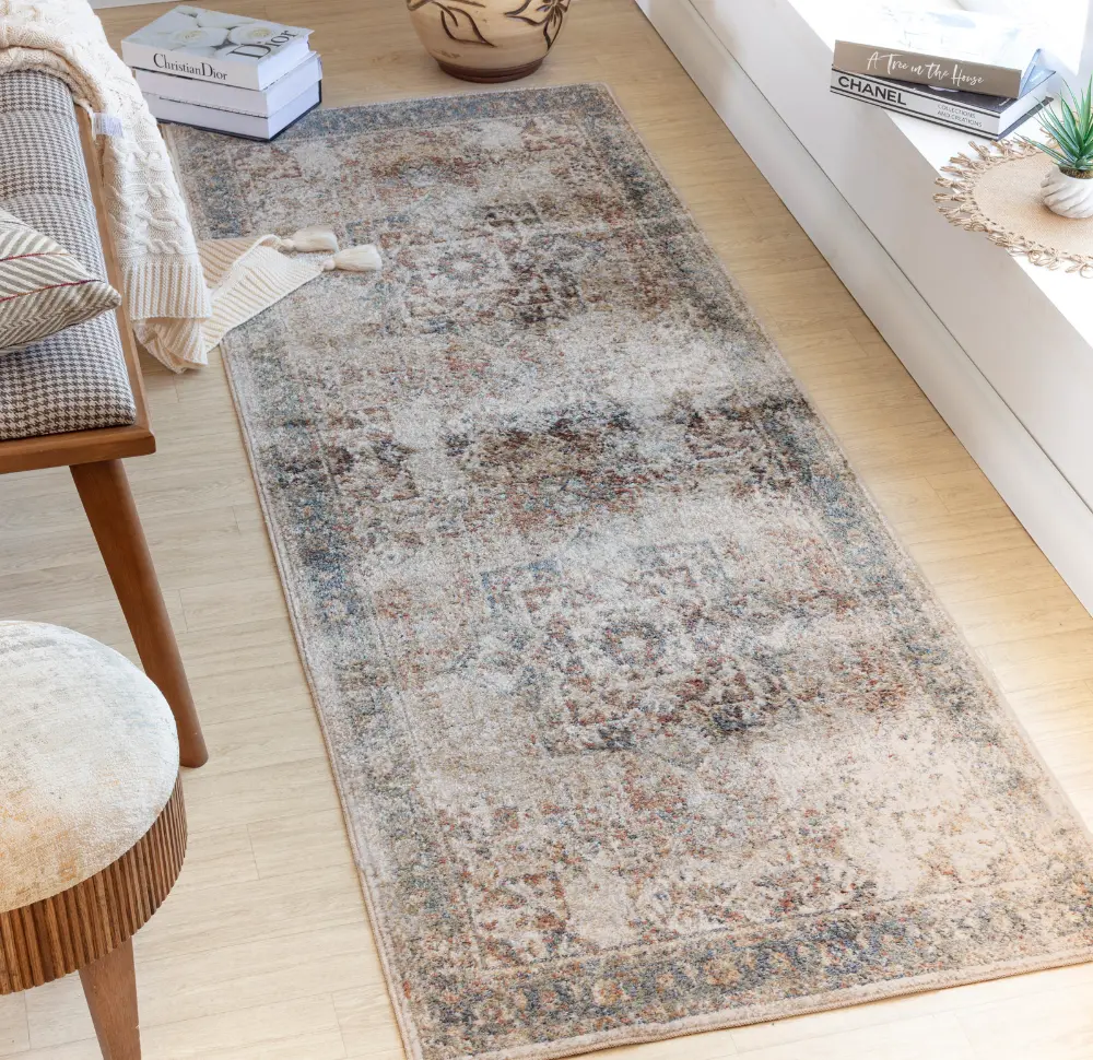 Alora Machine Washable Oriental Boho Burnt Orange Rug - Image 12