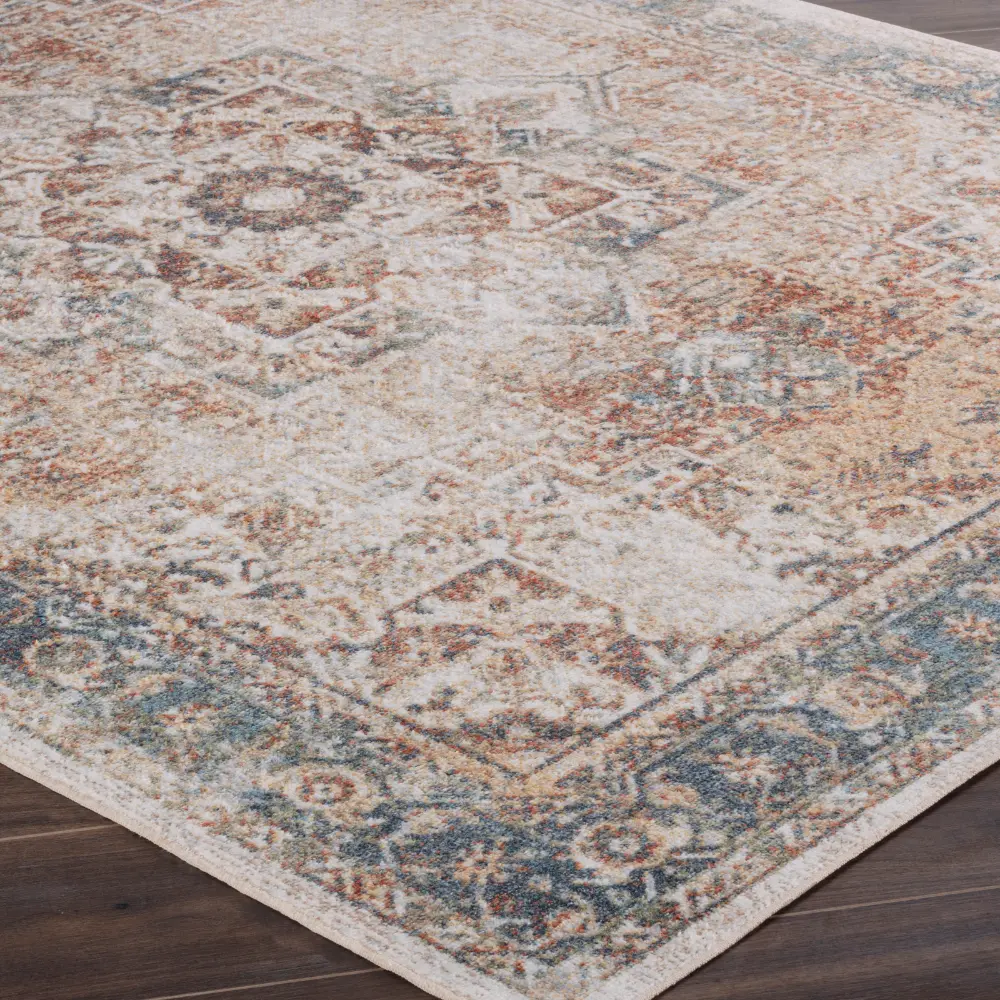Alora Machine Washable Oriental Boho Burnt Orange Rug - Image 4