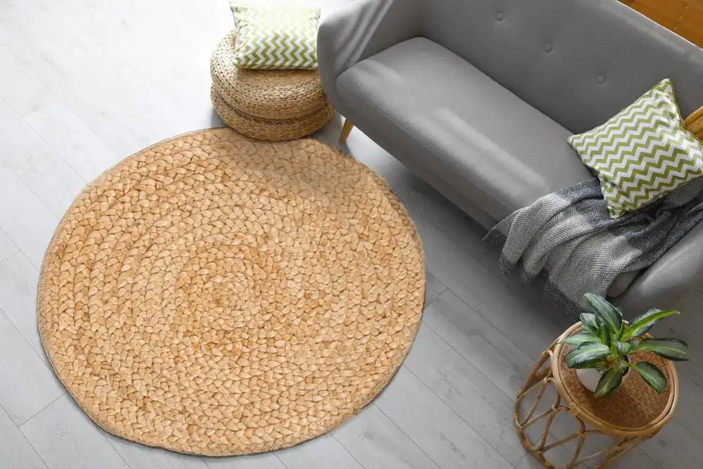 Altrincham Reverseable Heaton Circle Woven Jute Rug - Image 4