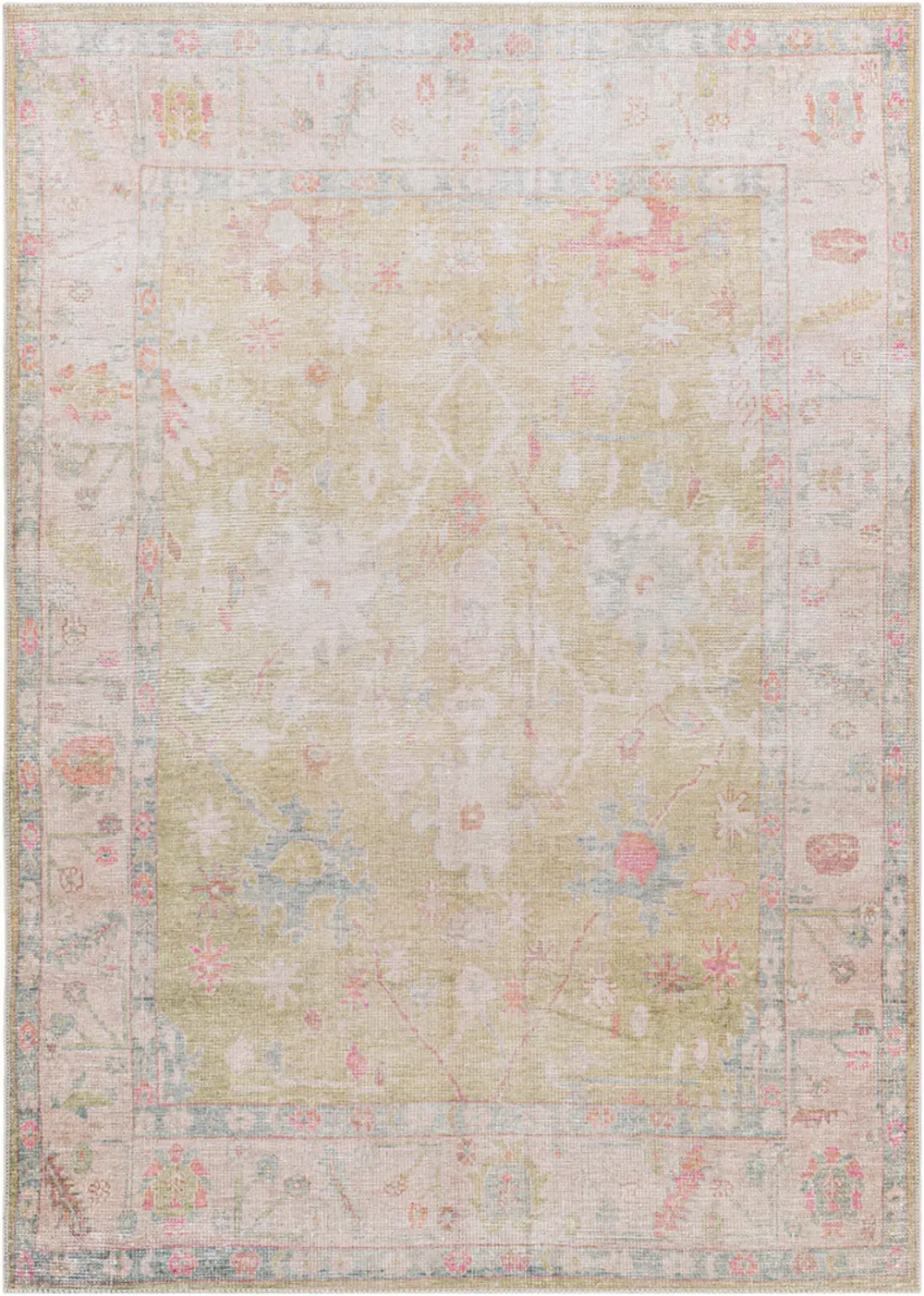Amari Machine Washable Traditionnal Boho Sage Rug - Image 6