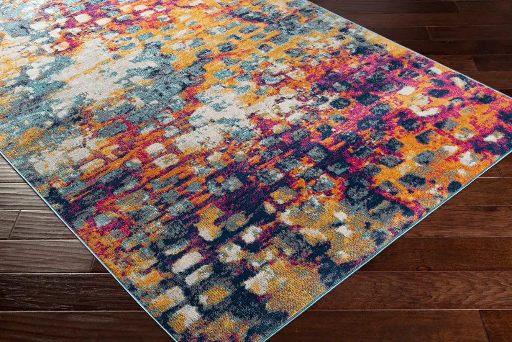 Amaya Abstract Modern Marble Saffron Rug - Image 3