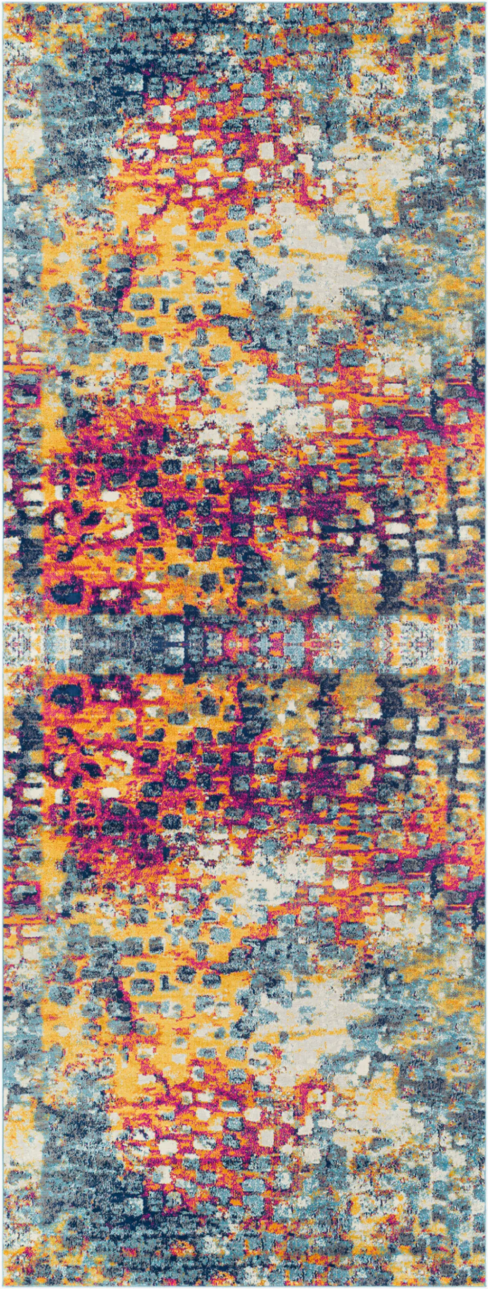 Amaya Abstract Modern Marble Saffron Rug - Image 4