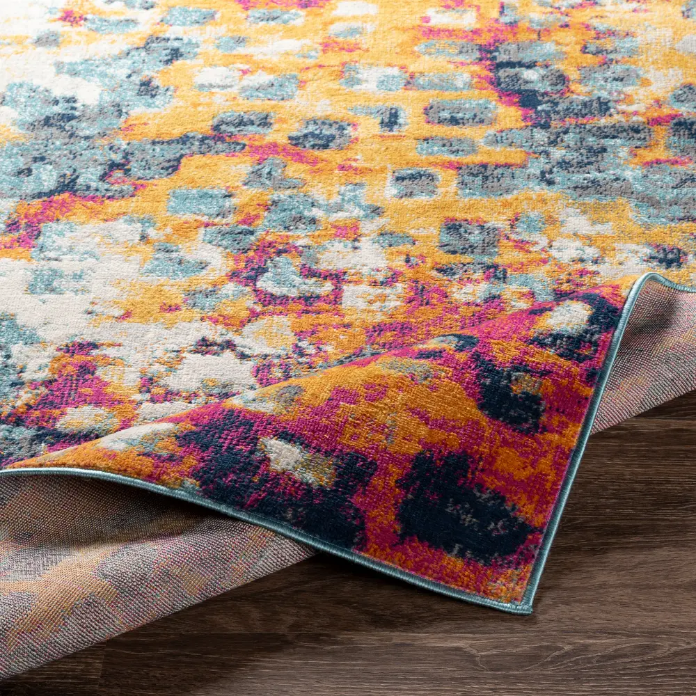 Amaya Abstract Modern Marble Saffron Rug - Image 6