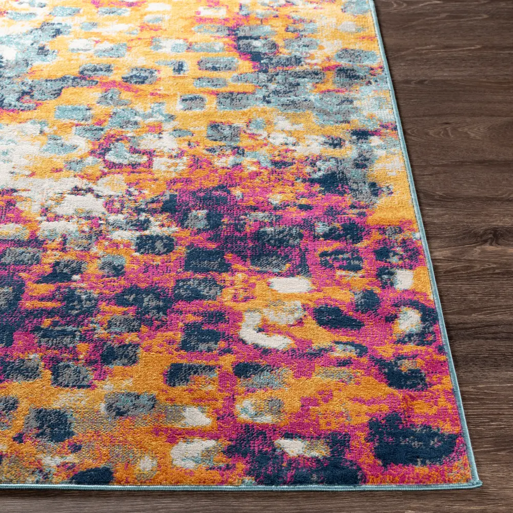 Amaya Abstract Modern Marble Saffron Rug - Image 7
