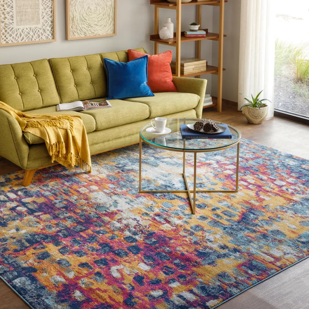 Amaya Abstract Modern Marble Saffron Rug - Image 8