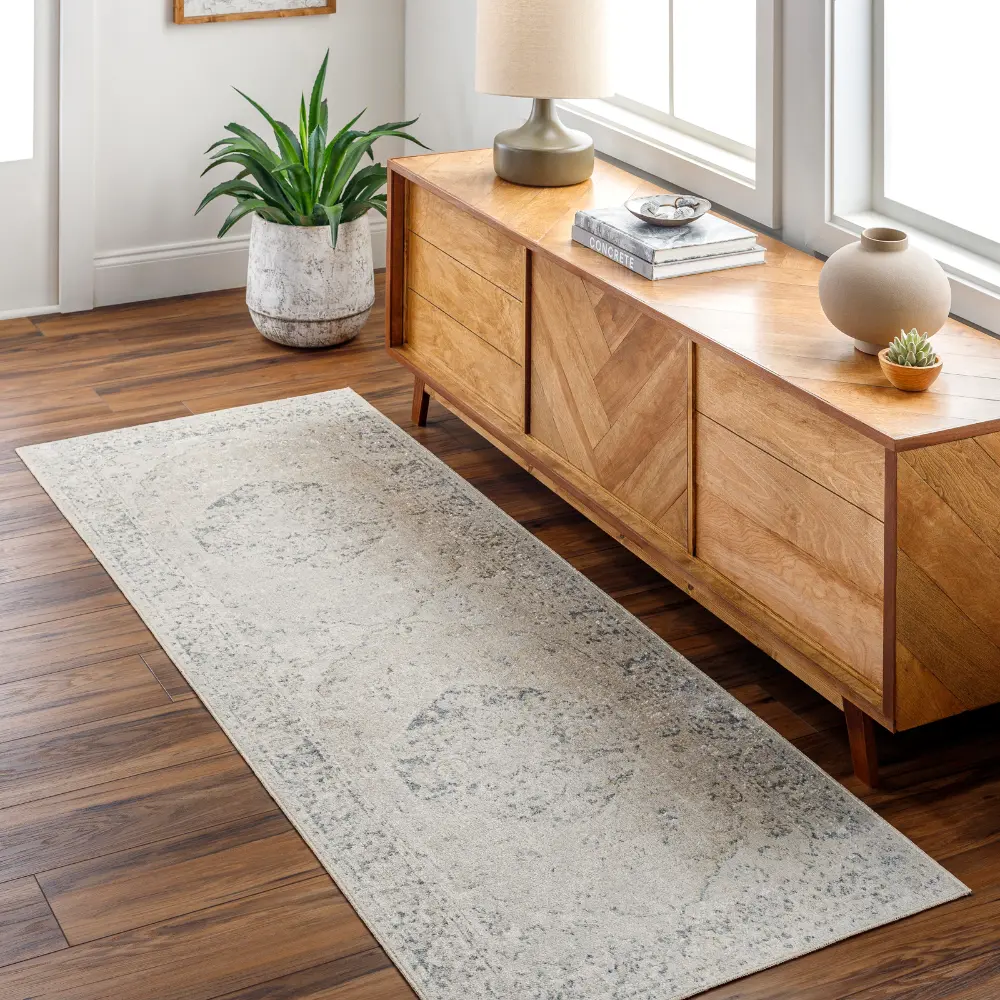 Amayra Machine Washable Traditionnal Boho Oatmeal Rug - Image 3
