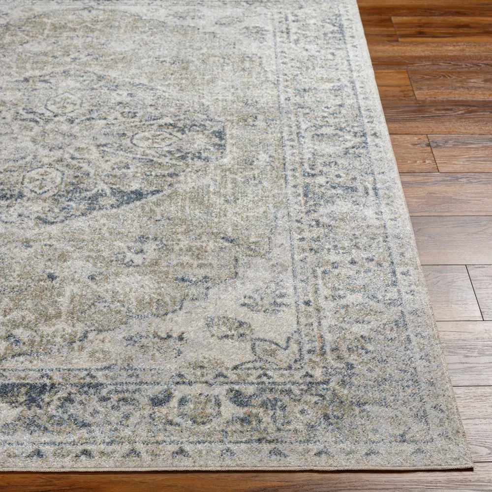 Amayra Machine Washable Traditionnal Boho Olive/Dark Blue Rug - Image 6