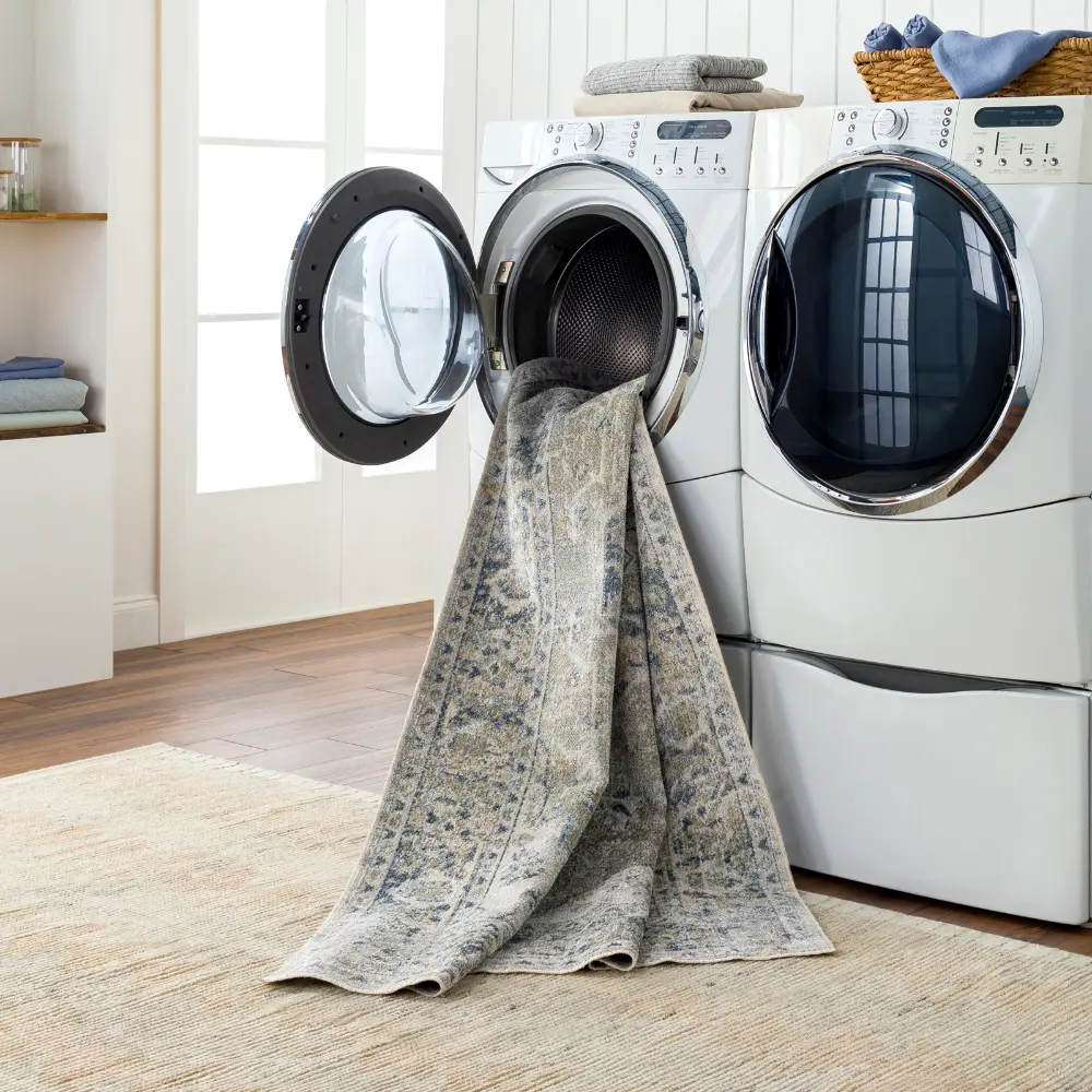 Amayra Machine Washable Traditionnal Boho Olive/Dark Blue Rug - Image 7