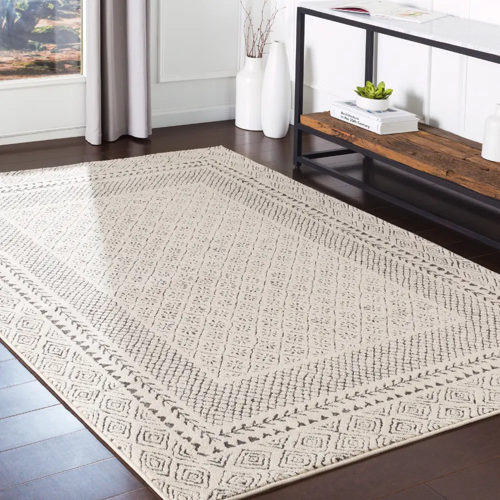 Ambre Scandi Geometric Grey Rug - Image 12