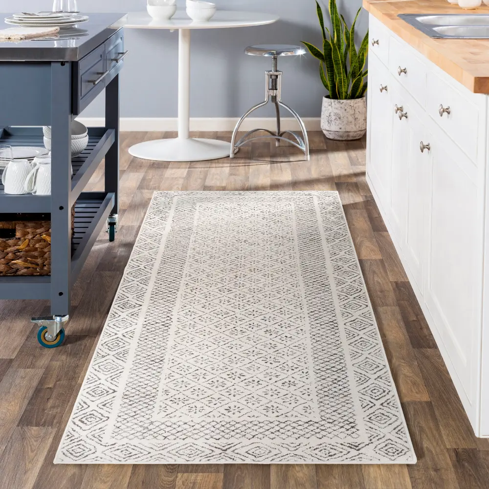 Ambre Scandi Geometric Grey Rug - Image 8