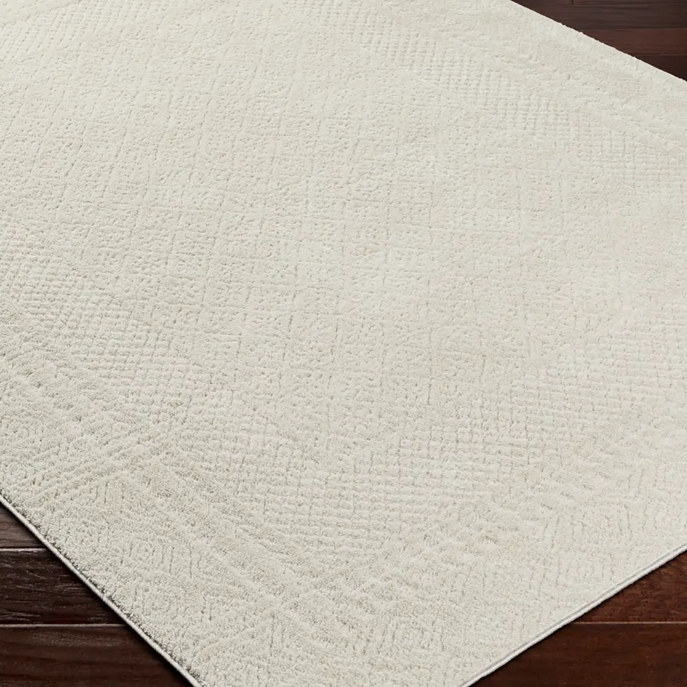 Ambre Scandi Modern High Pile Off-White Rug - Image 6