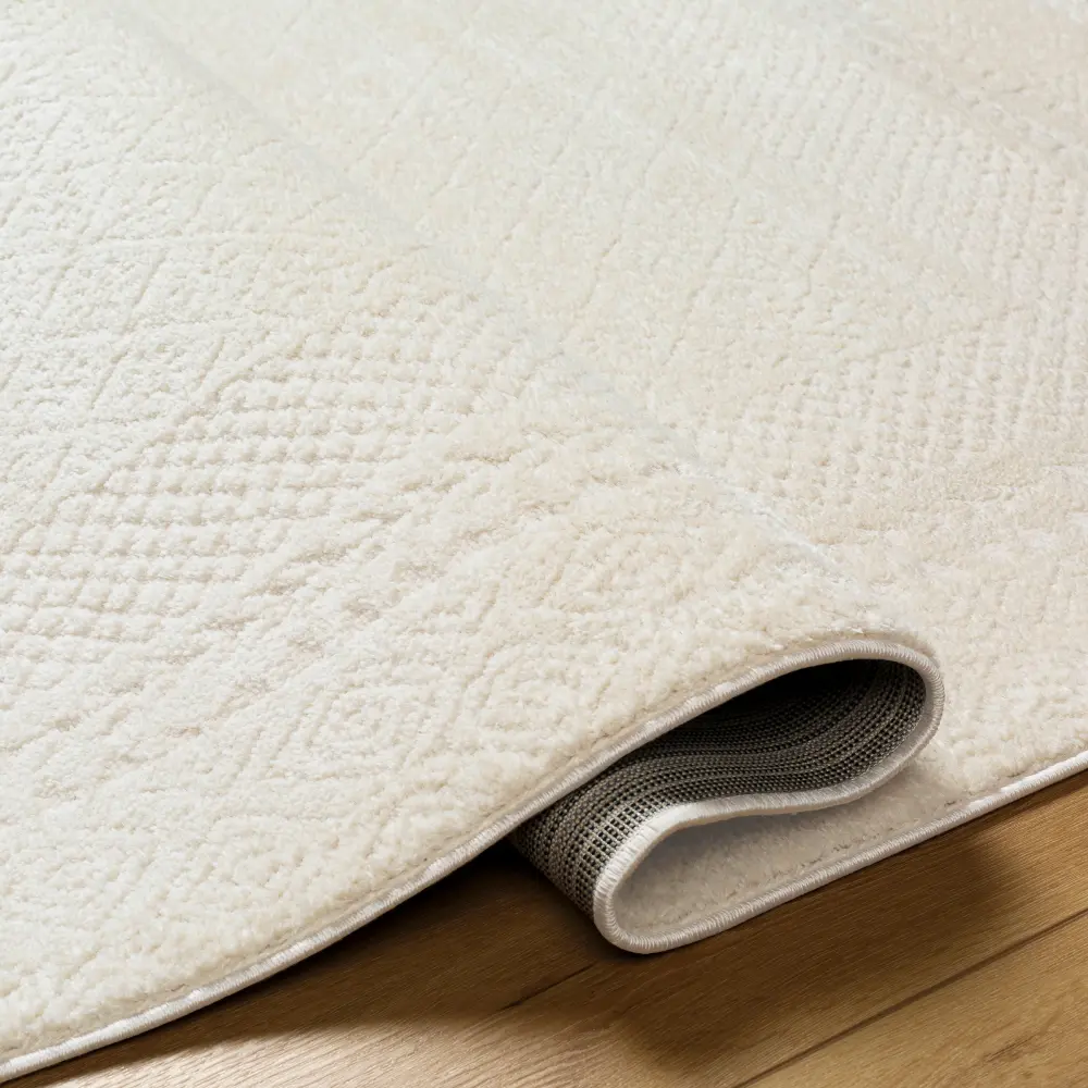 Ambre Scandi Modern High Pile Off-White Rug - Image 7