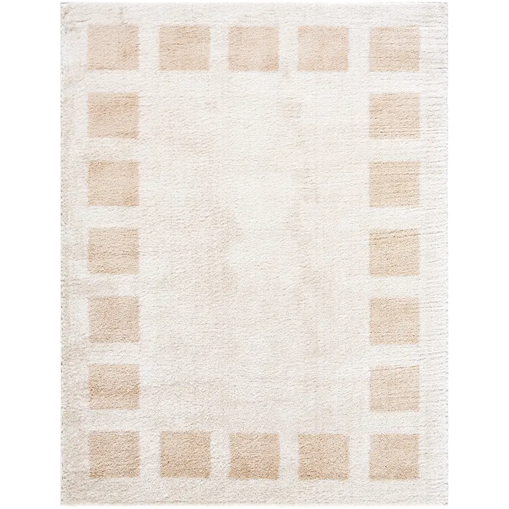 Amine Machine Washable Modern Shaggy Beige Rug - Image 4