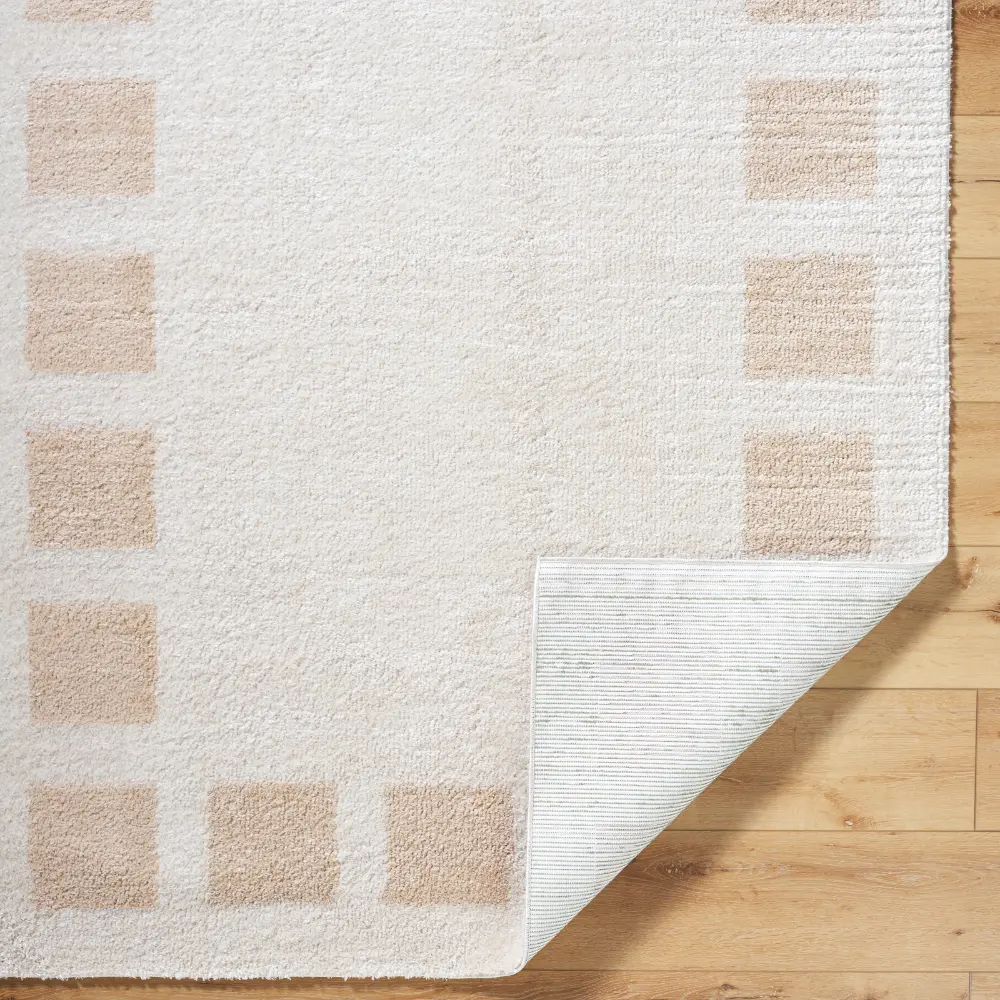 Amine Machine Washable Modern Shaggy Beige Rug - Image 6