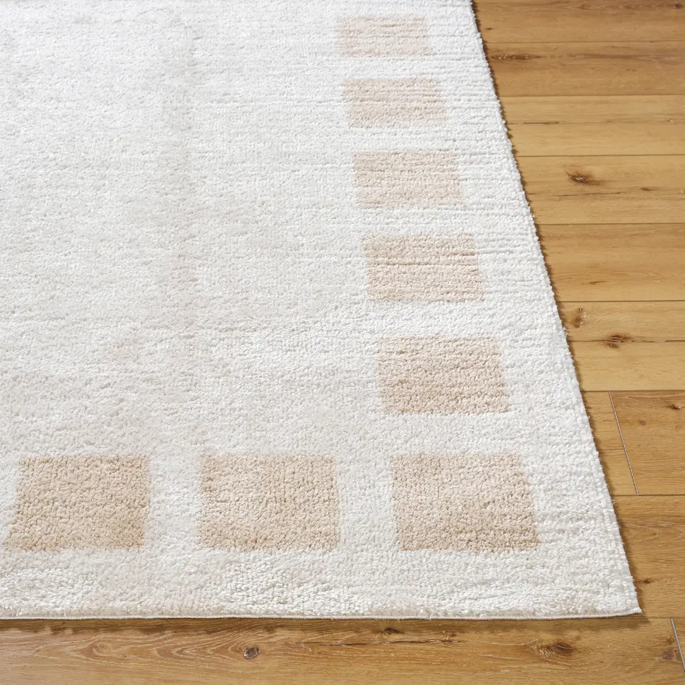 Amine Machine Washable Modern Shaggy Beige Rug - Image 7
