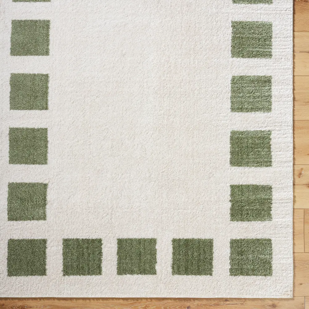 Amine Machine Washable Modern Shaggy Grass Green Rug - Image 3