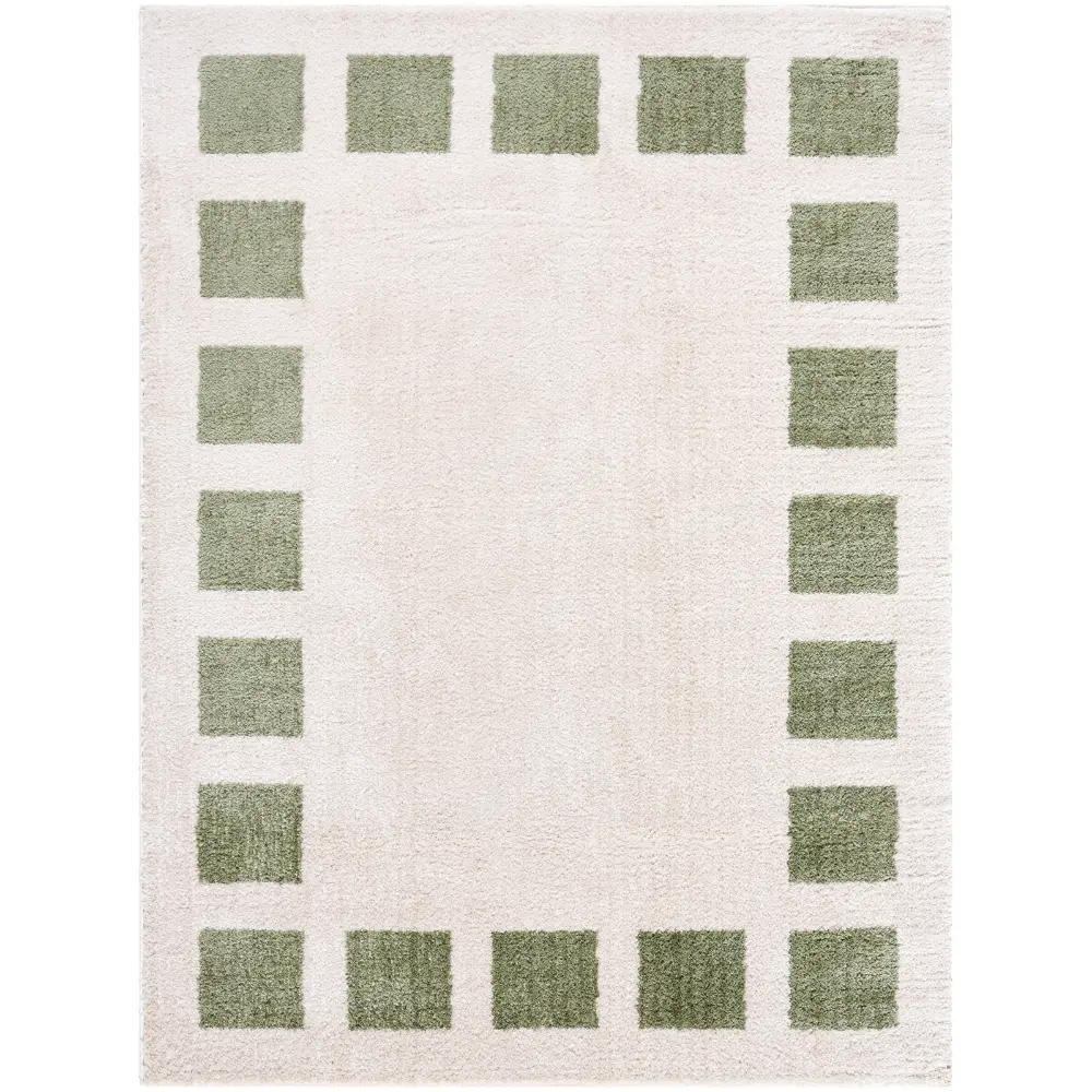Amine Machine Washable Modern Shaggy Grass Green Rug - Image 4