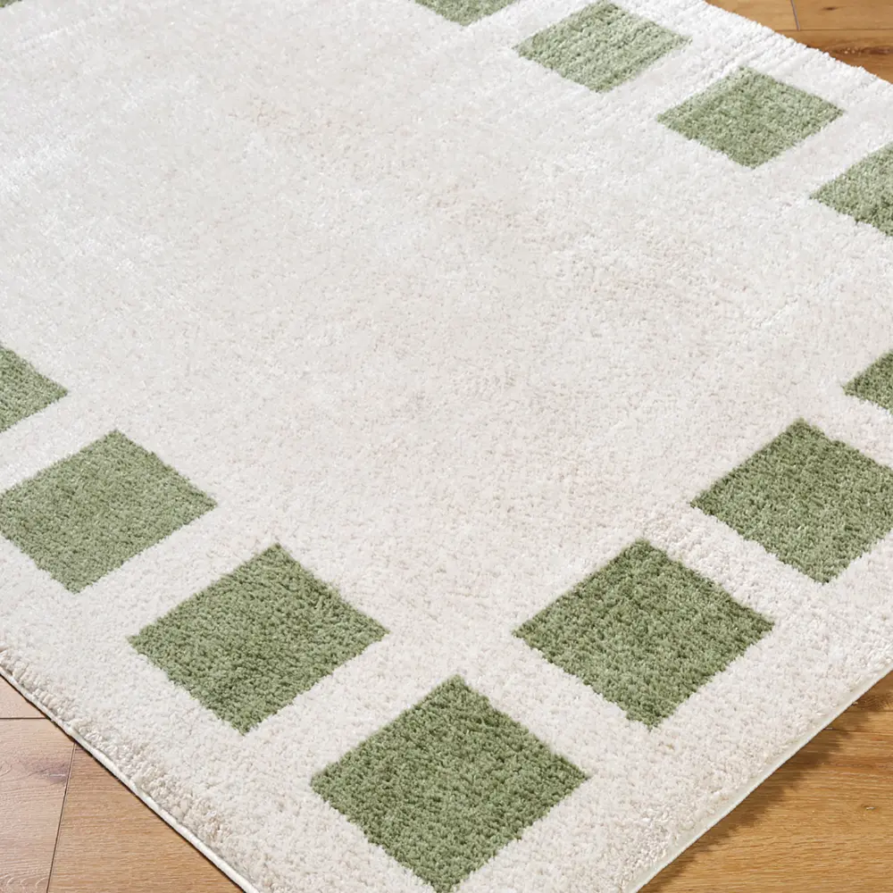 Amine Machine Washable Modern Shaggy Grass Green Rug - Image 5