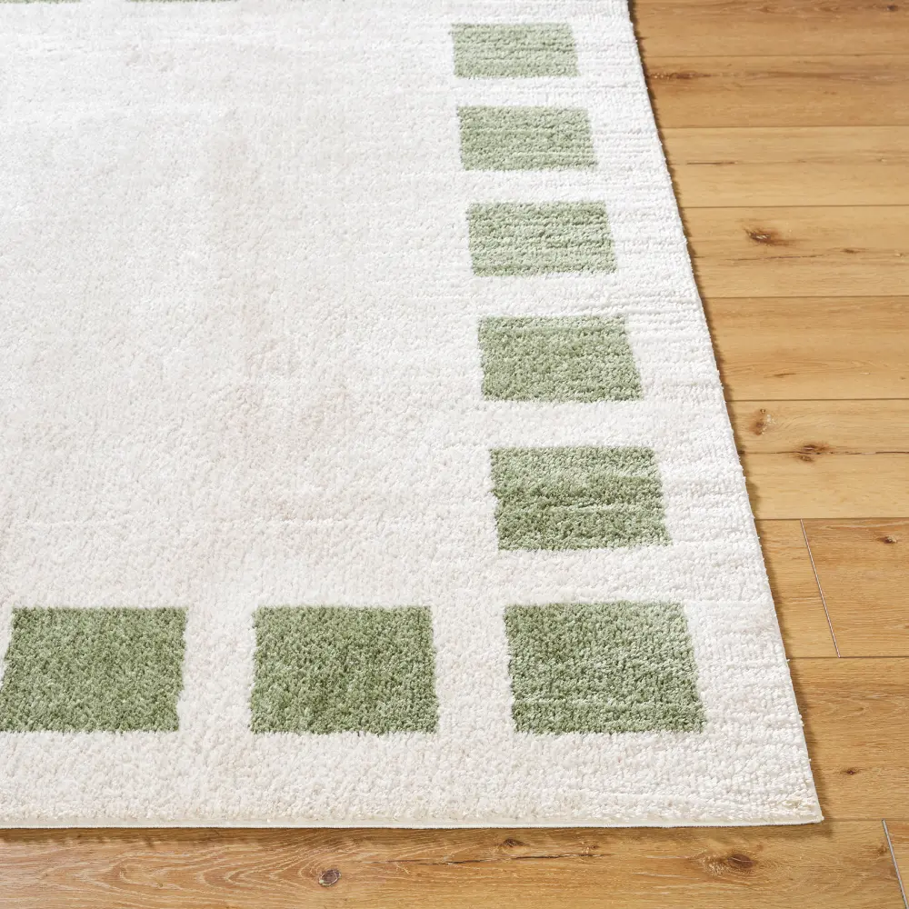 Amine Machine Washable Modern Shaggy Grass Green Rug - Image 7