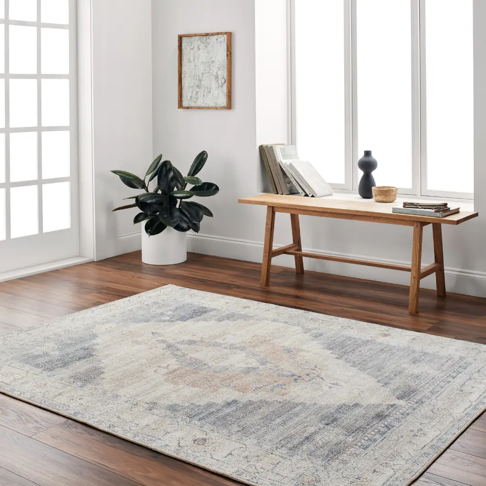 Luca Becki Owens X Livabliss Vintage Oriental Boho Denim/Navy Rug - Image 2