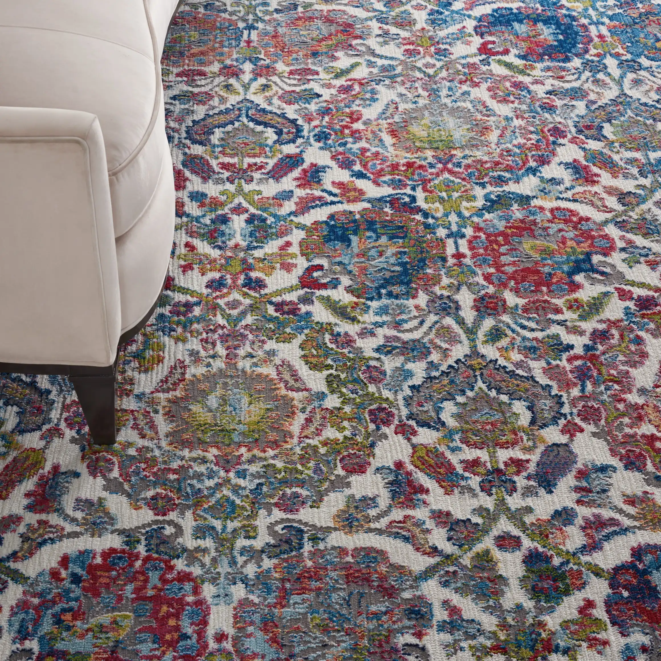 ANKARA GLOBAL ANR06 Ivory Blue Rug - Image 3