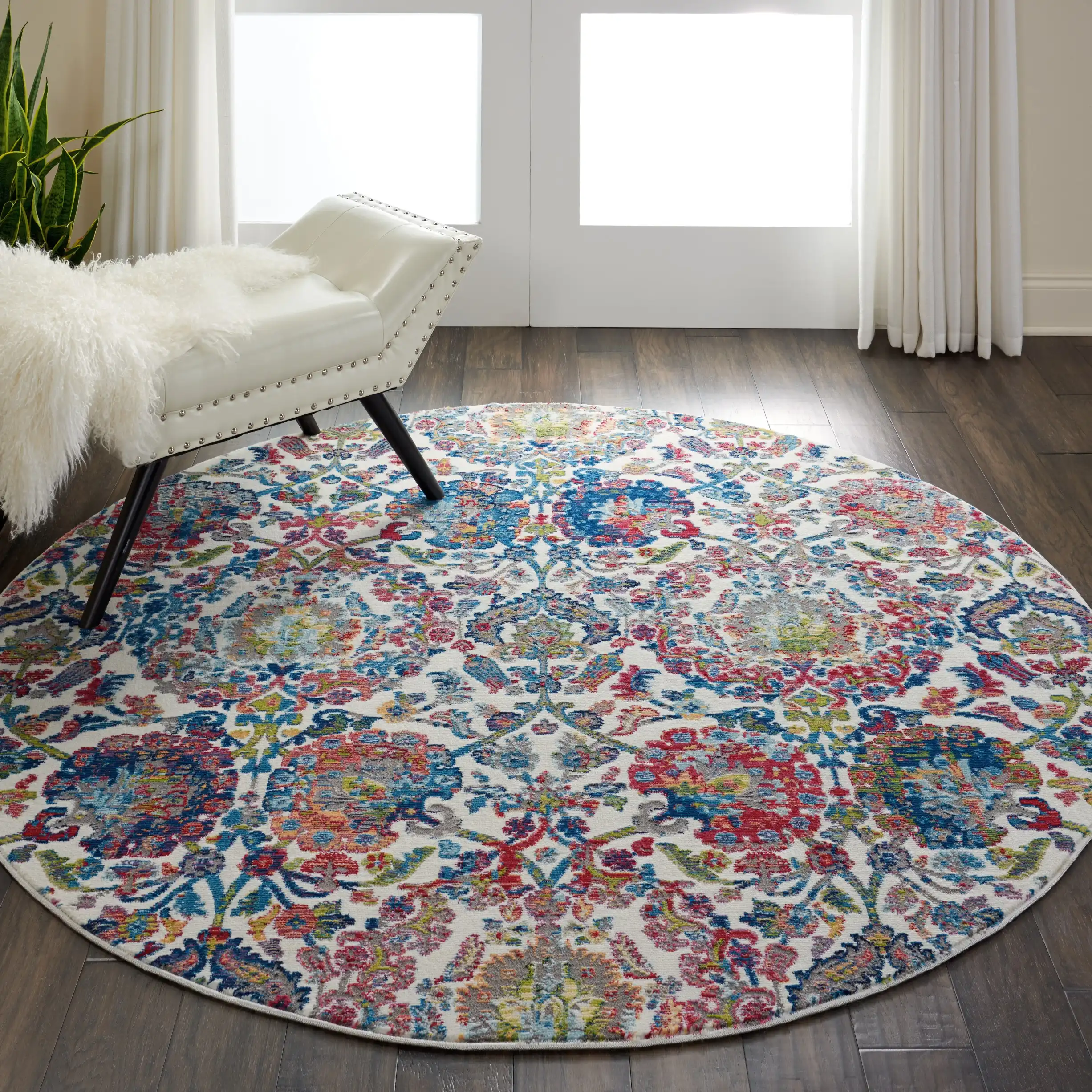 ANKARA GLOBAL ANR06 Ivory Blue Rug - Image 5