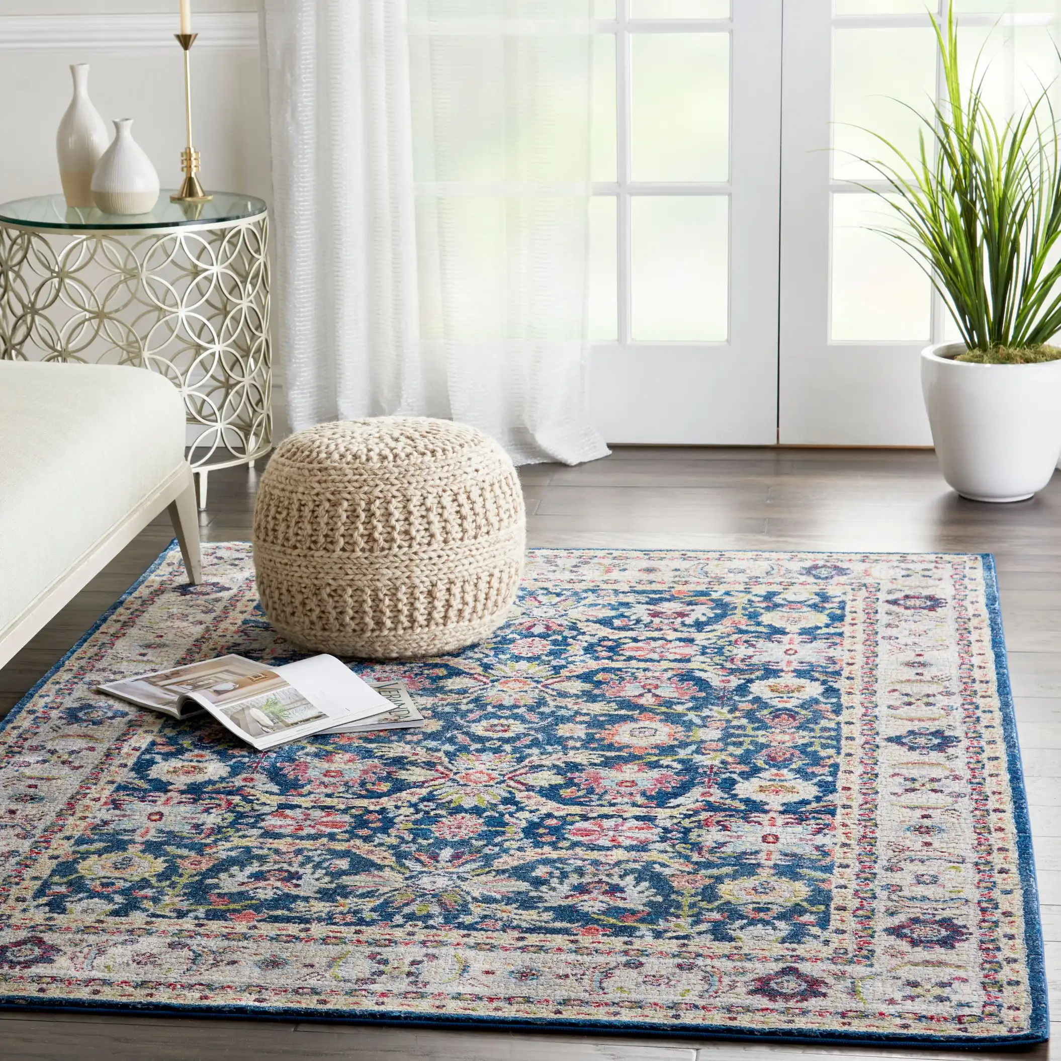 ANKARA GLOBAL ANR13 Navy Multi Rug