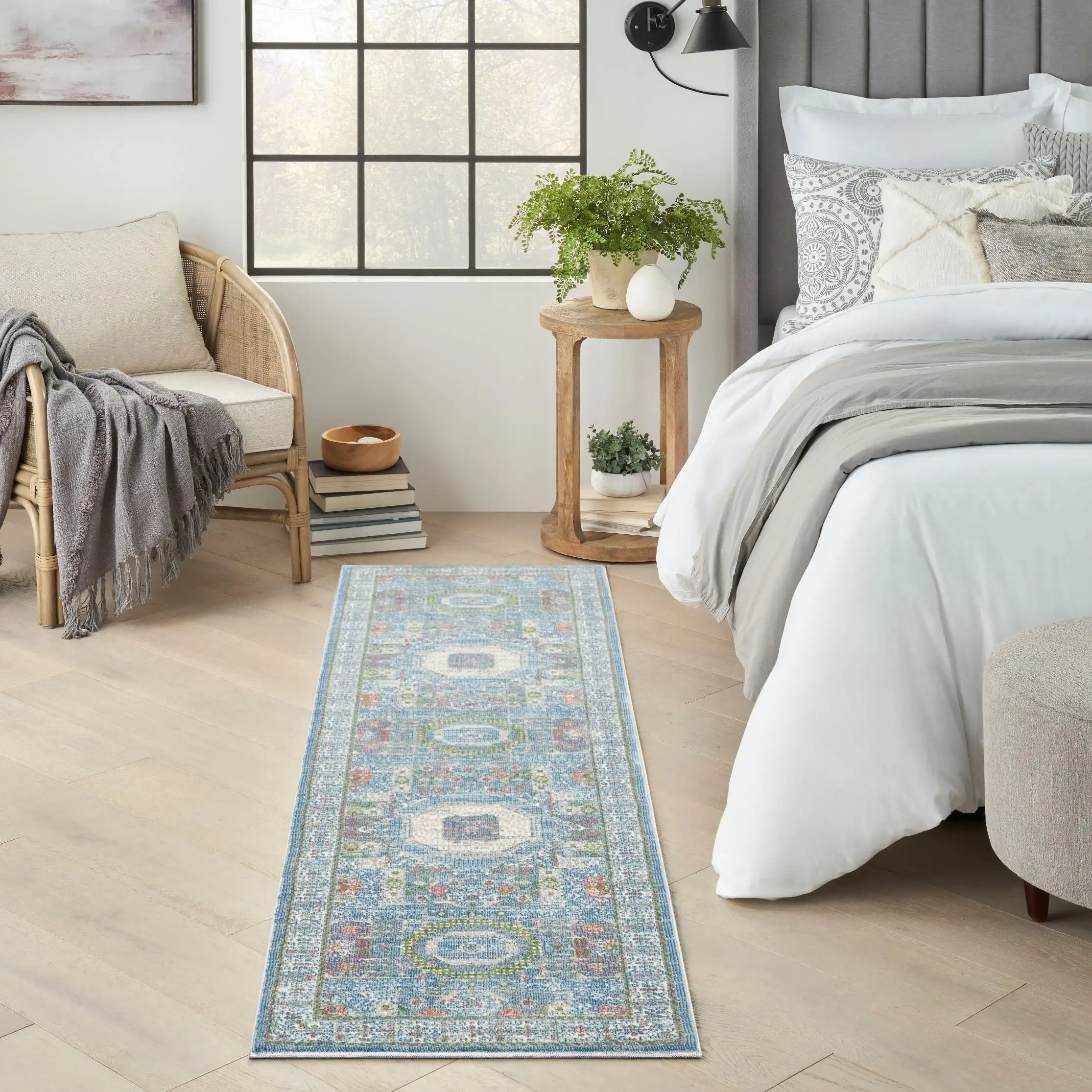 ANKARA GLOBAL ANR17 Ivory Light Blue Rug - Image 3