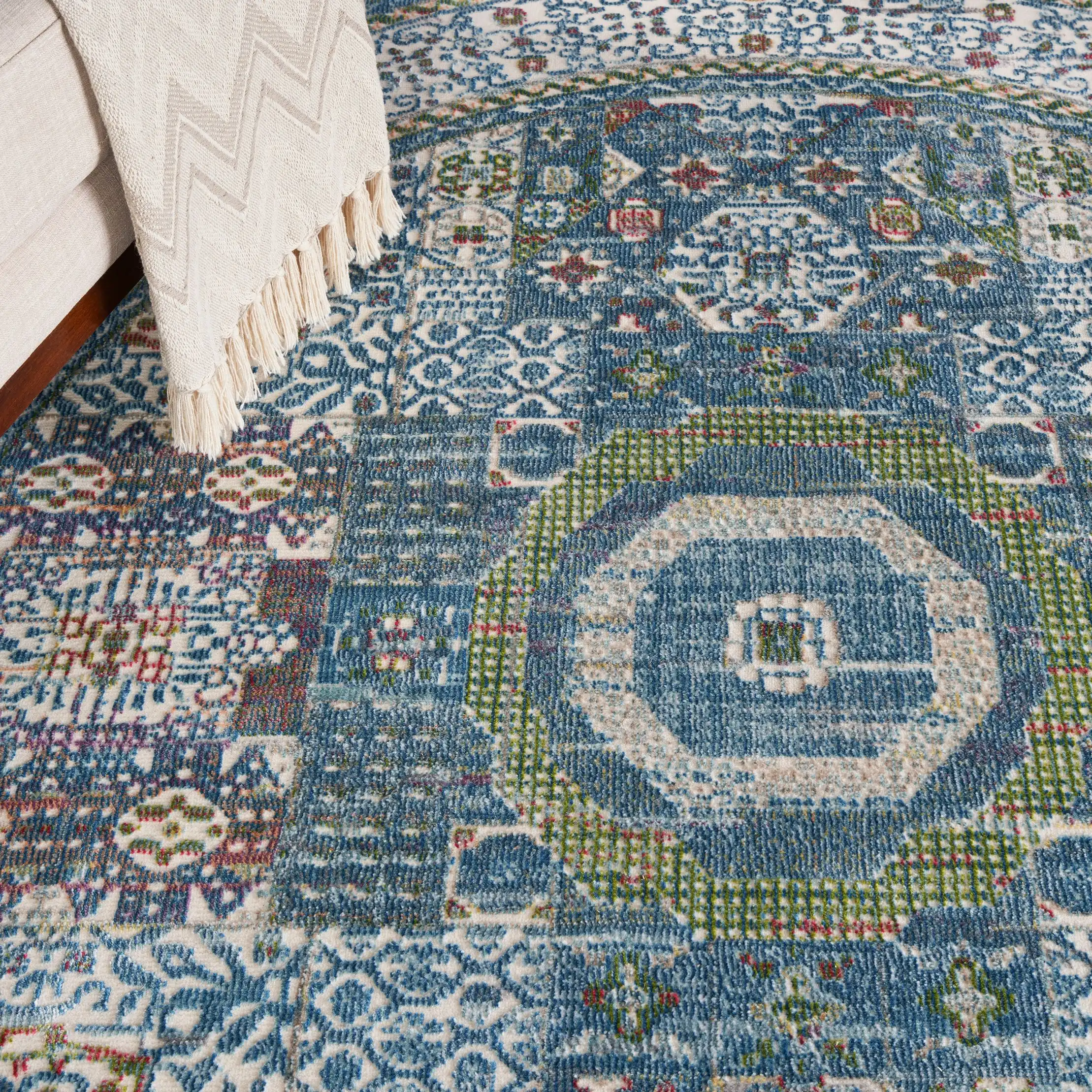 ANKARA GLOBAL ANR17 Ivory Light Blue Rug - Image 5