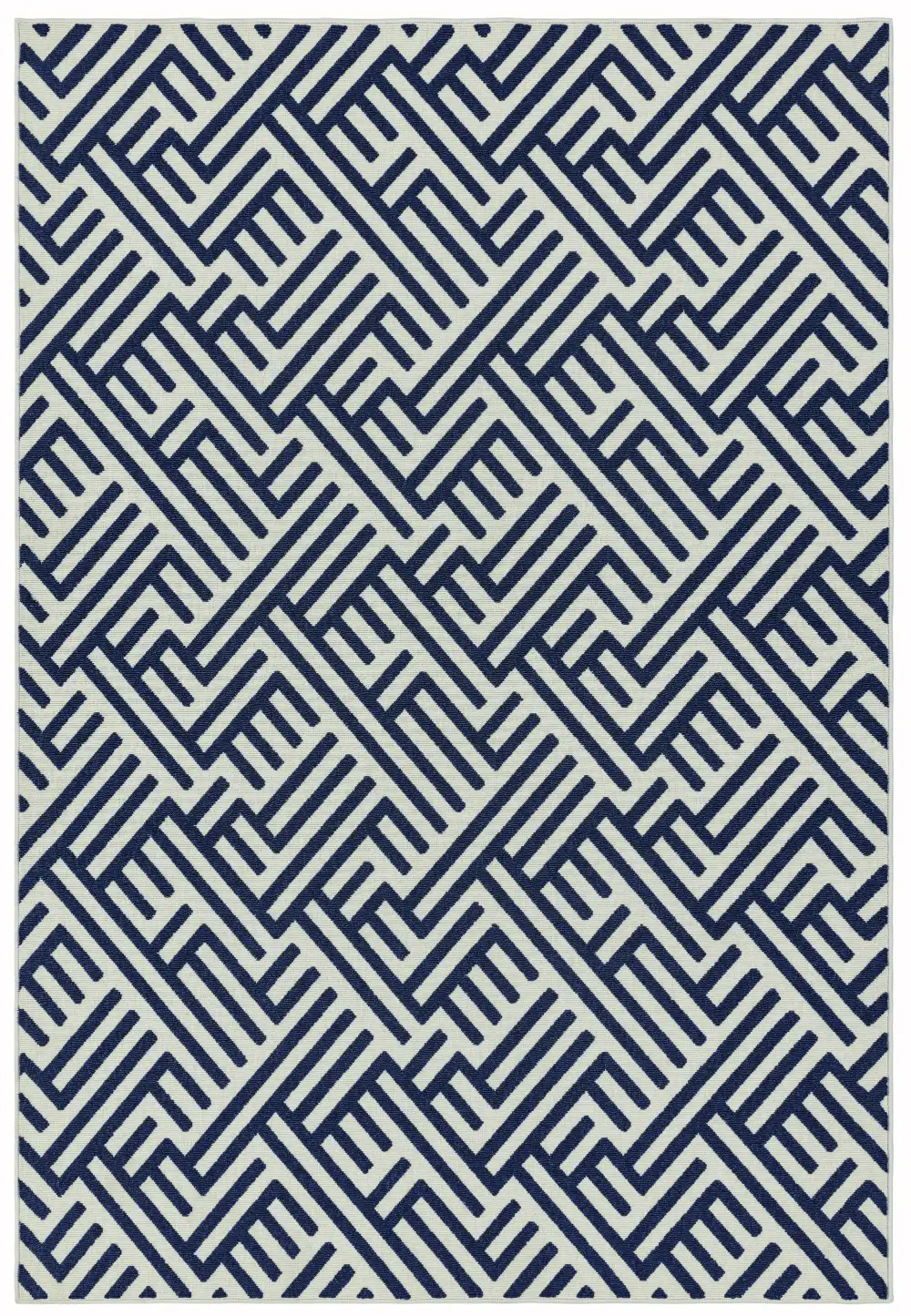 Antibes AN04 Blue White Linear Rug - Image 5