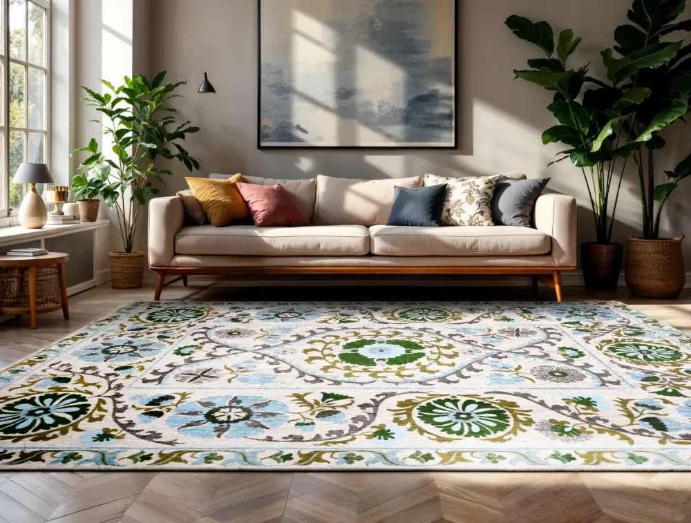 Antiquarian Suzani Slavia 9732Washable Rug