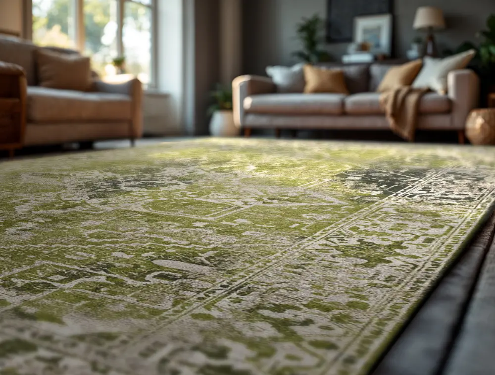 Antiquarian Tabriz Olive Wood 9645Washable Rug - Image 2