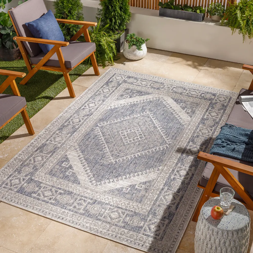 Anwara In- & Outdoor Global Navy Rug - Image 4