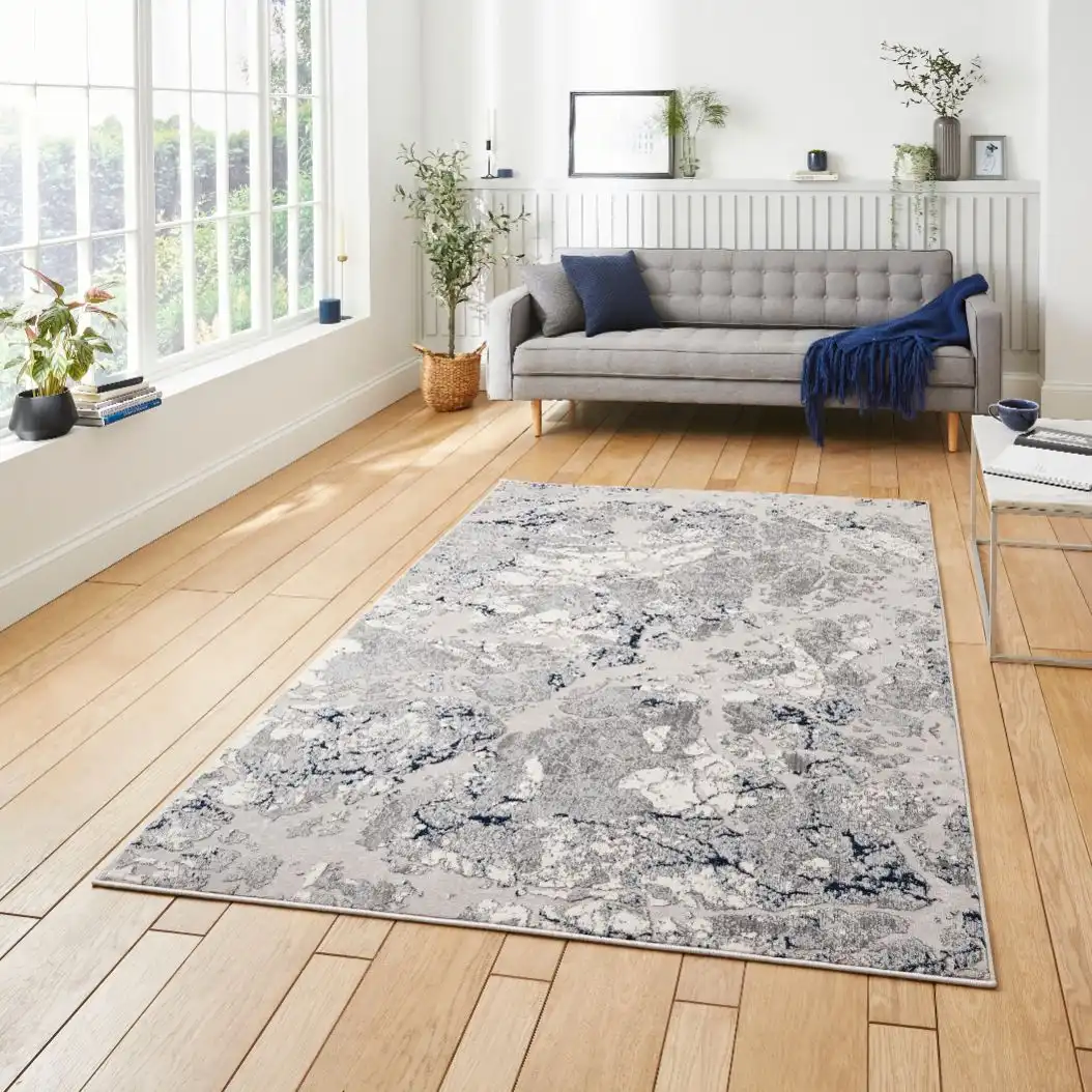 Apollo Think 2677 Grey Navy Rug