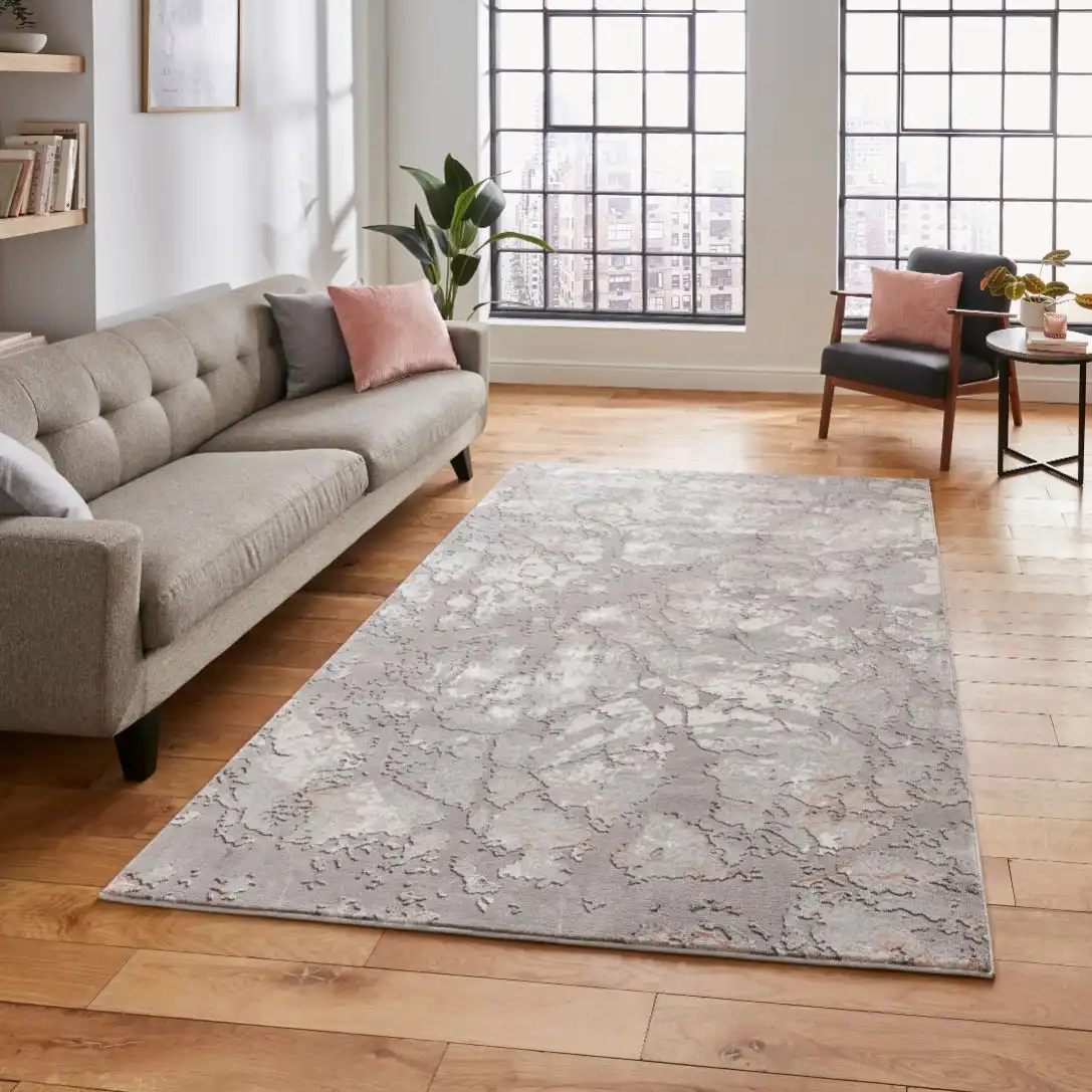 Apollo Think 2677 Grey Rose Rug