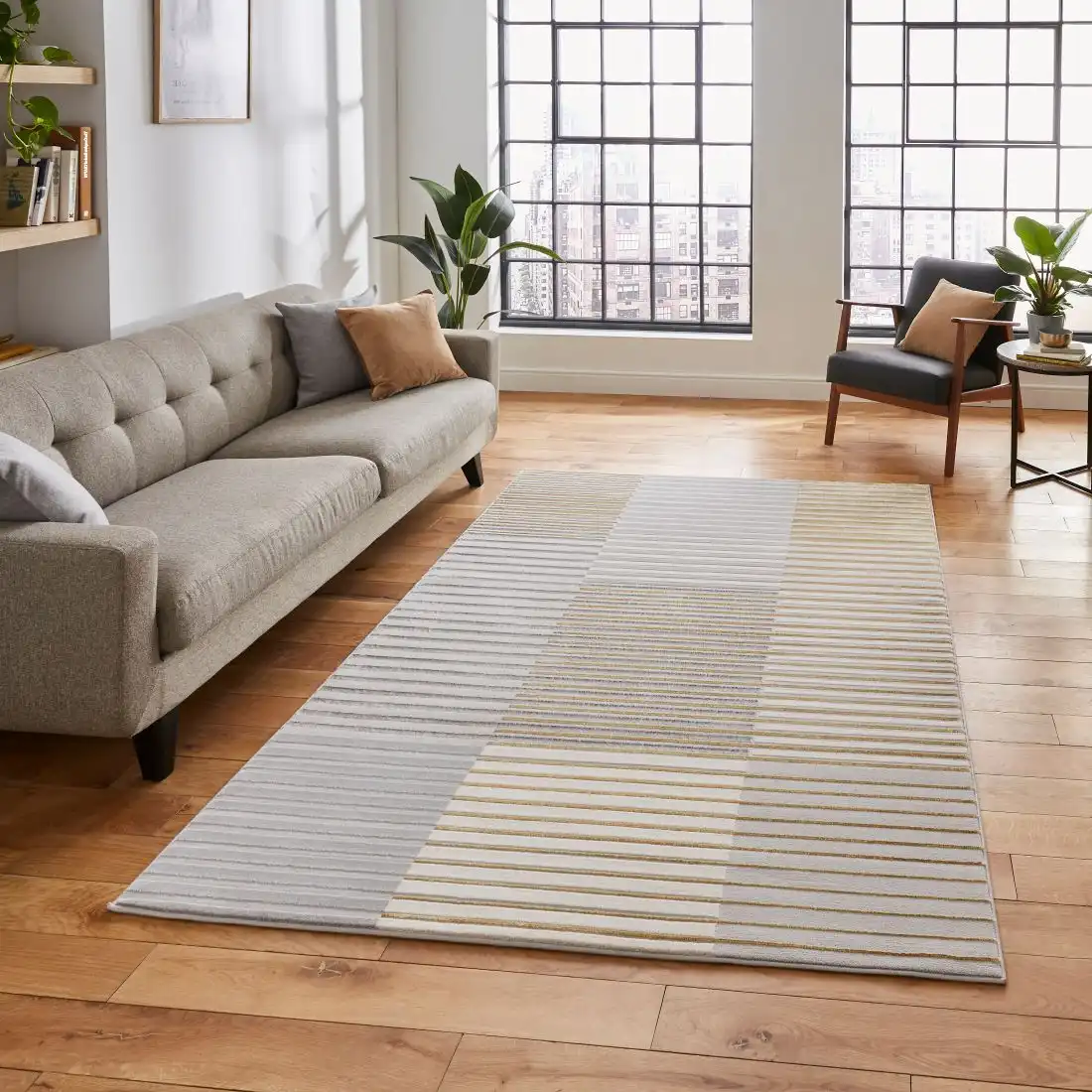 Apollo Think 2681 Grey Gold Rug