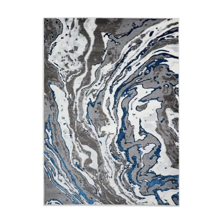 Apollo Think GR584 Grey Navy Rug - Image 2