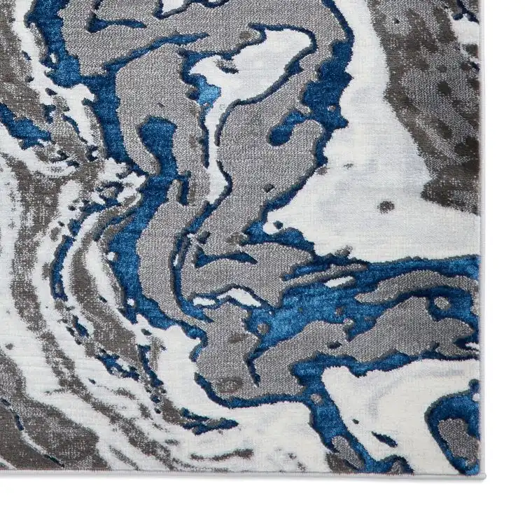 Apollo Think GR584 Grey Navy Rug - Image 3