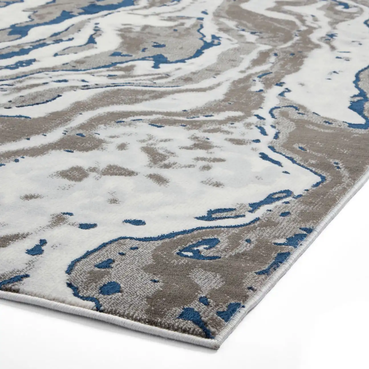 Apollo Think GR584 Grey Navy Rug - Image 5