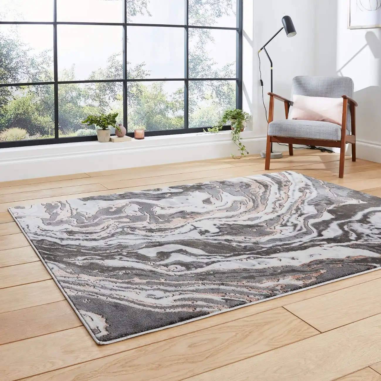 Apollo Think GR584 Grey Rose Rug - Image 5