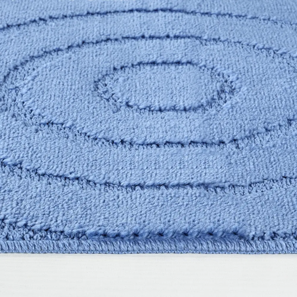 April 2-Piece Machine Washable Non-Slip Blue Bathroom Rug Set - Image 4