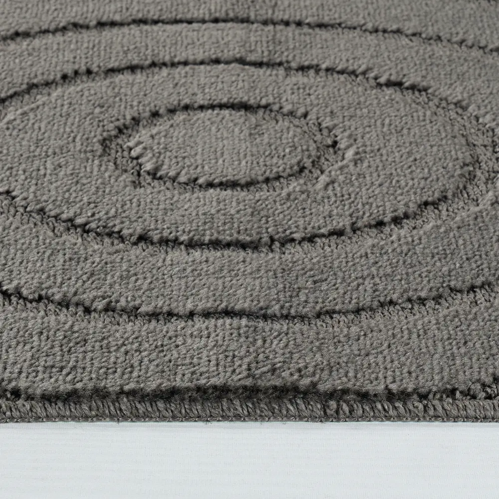 April 2-Piece Machine Washable Non-Slip Dark Grey Bathroom Rug Set - Image 3