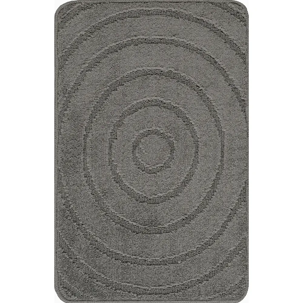 April 2-Piece Machine Washable Non-Slip Dark Grey Bathroom Rug Set - Image 9
