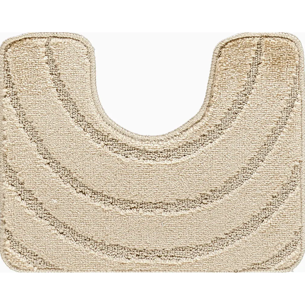 April 2-Piece Machine Washable Non-Slip Light Beige Bathroom Rug Set - Image 3
