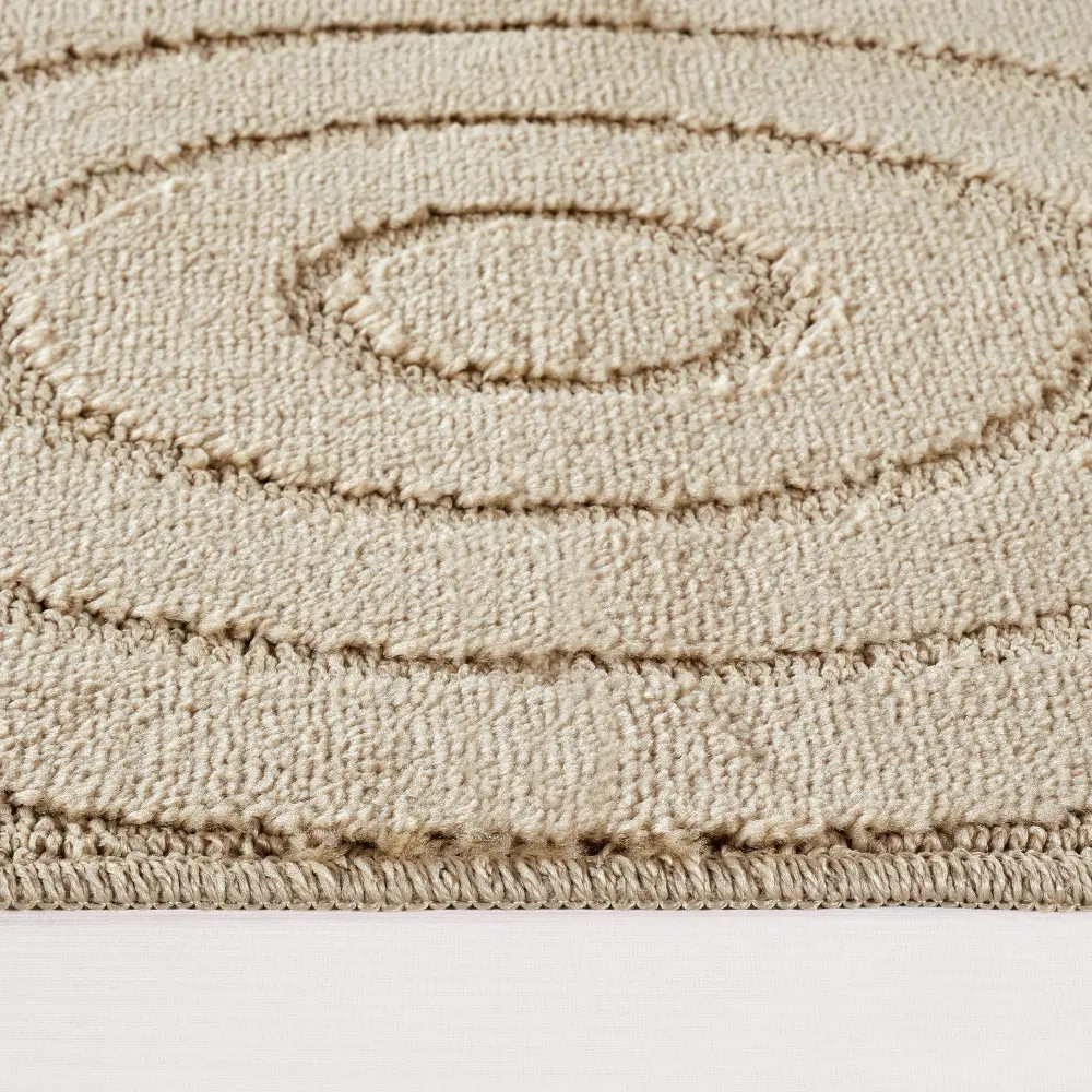April 2-Piece Machine Washable Non-Slip Light Beige Bathroom Rug Set - Image 4