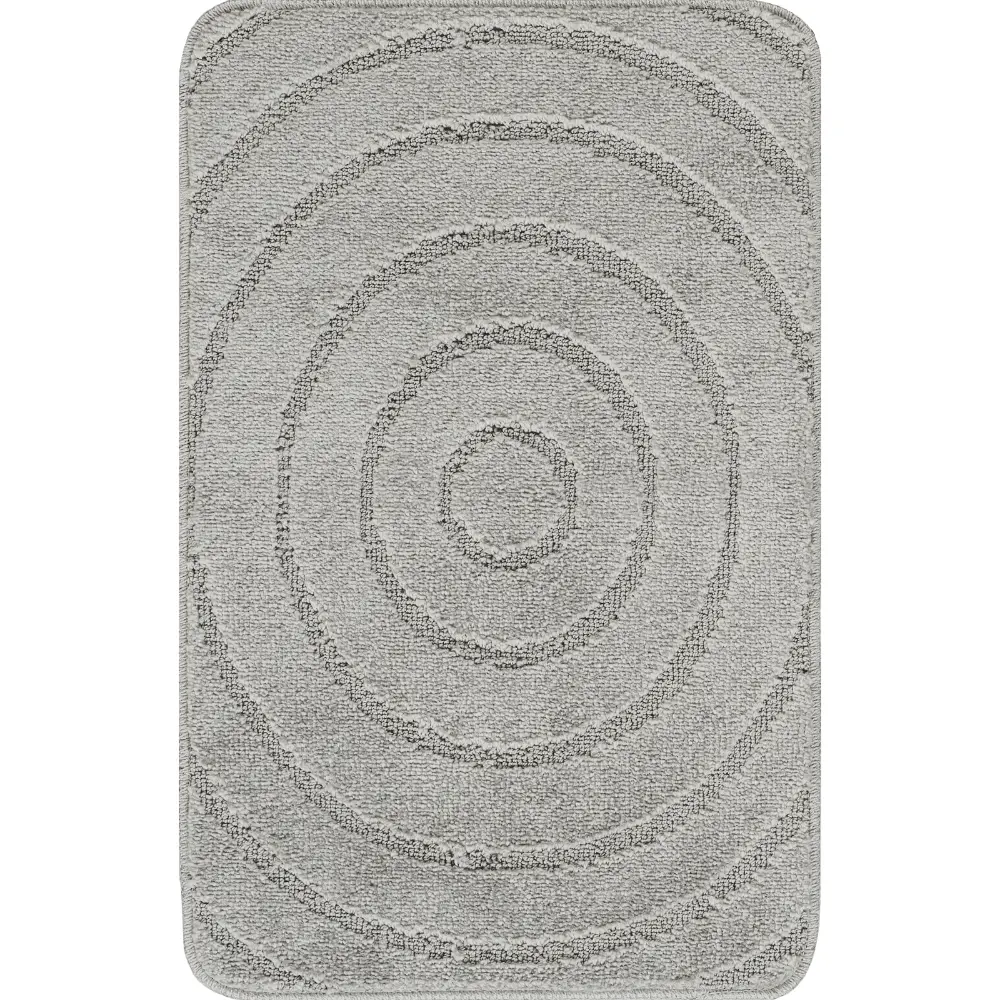 April 2-Piece Machine Washable Non-Slip Light Grey Bathroom Rug Set - Image 3