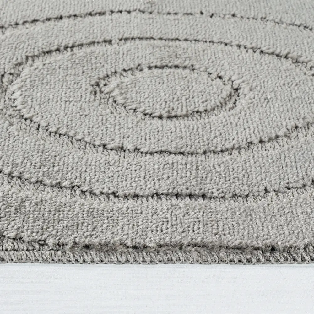 April 2-Piece Machine Washable Non-Slip Light Grey Bathroom Rug Set - Image 6