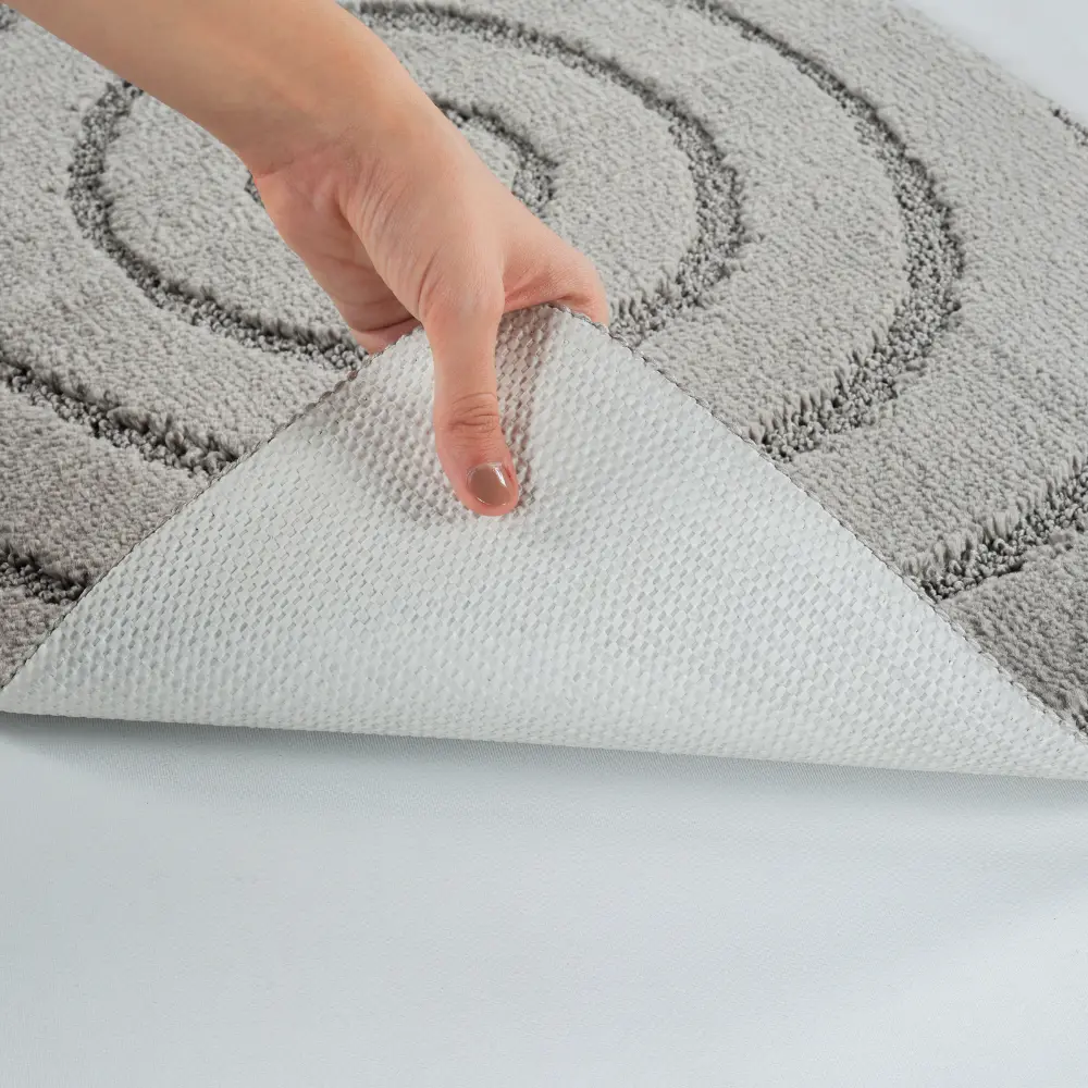 April 2-Piece Machine Washable Non-Slip Light Grey Bathroom Rug Set - Image 7