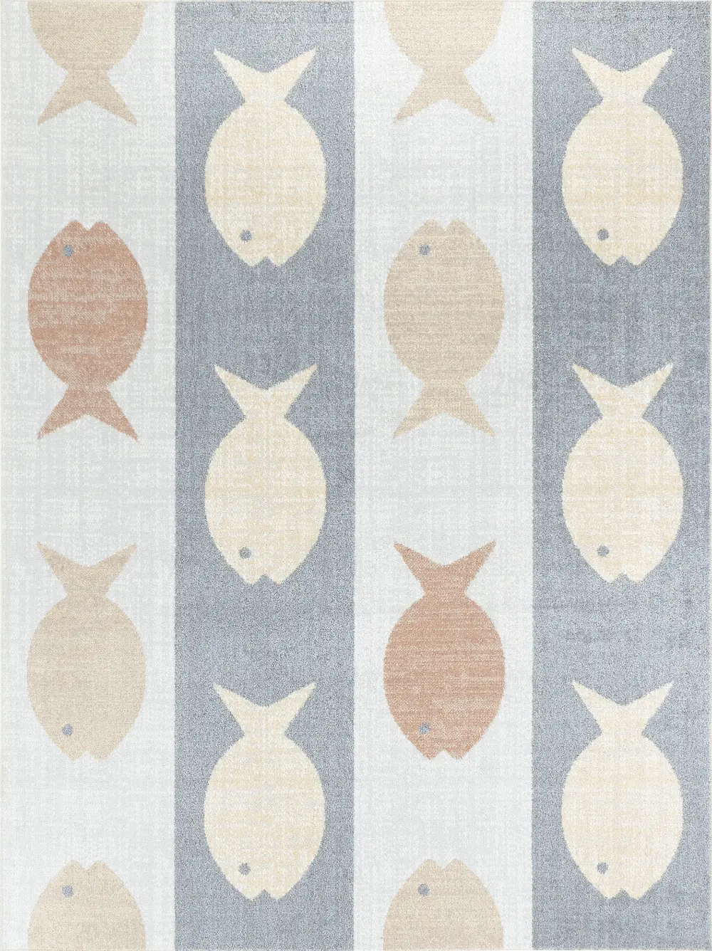 Aquafiesta Kids Machine Washable Beige/Grey/Orange Bedroom Rug - Image 10