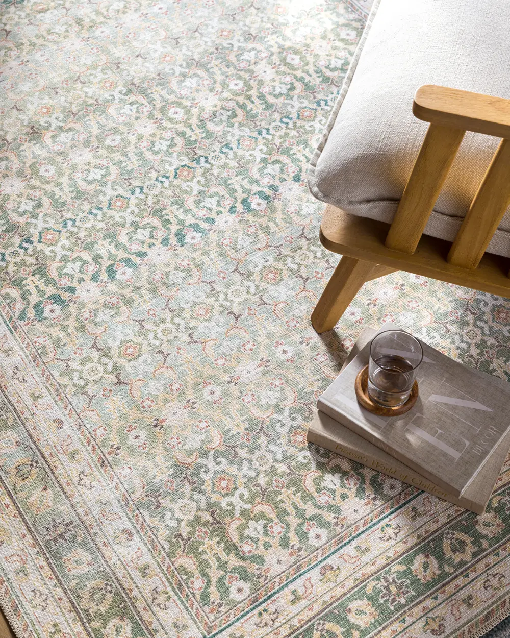 Rainier Our Pnw Home X Livabliss Machine Washable Oriental Boho Olive Rug - Image 5